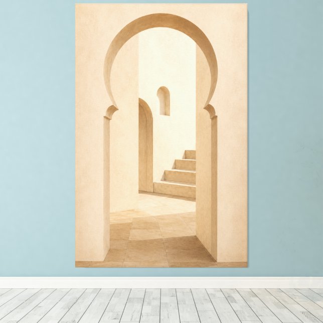 Lienzo Minimalist Moroccan Arch Canvas Print  (Insitu (piso de madera))