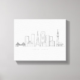 Lienzo Minimalist Tokyo Skyline Illustration