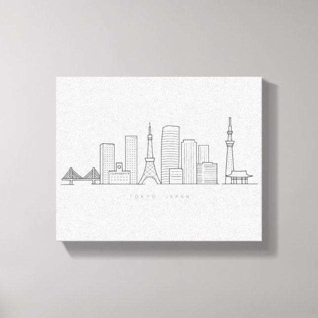 Lienzo Minimalist Tokyo Skyline Illustration (Anverso)