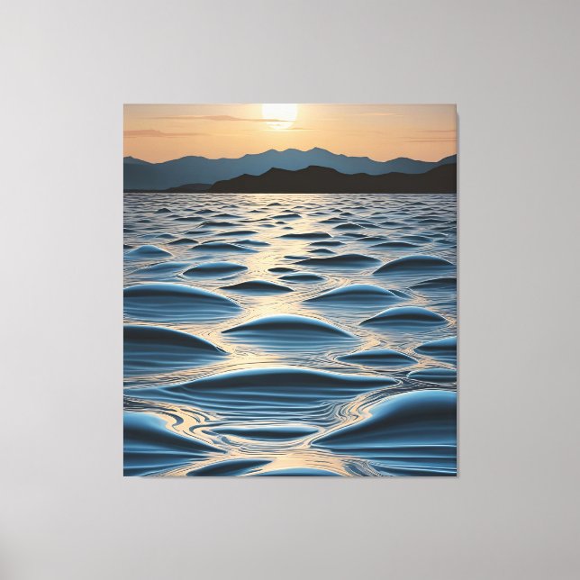 Lienzo Minimalist Waves at Dawn (Anverso)