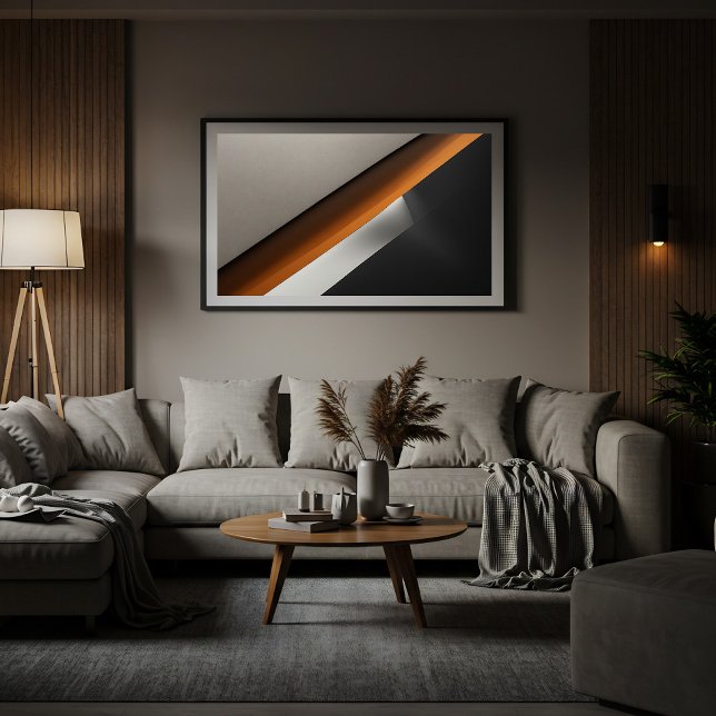 Lienzo Minimalista Abstracto Acento Naranja Quemado (Subido por el creador)