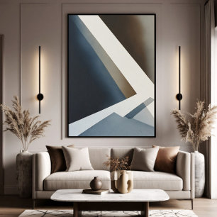 Lienzo Minimalista Abstracto Azul Gris Beige