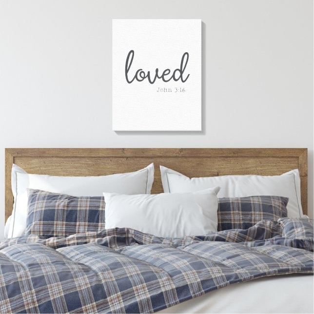 Lienzo Minimalista Juan 3:16 amado  (Insitu(Dormitorio))