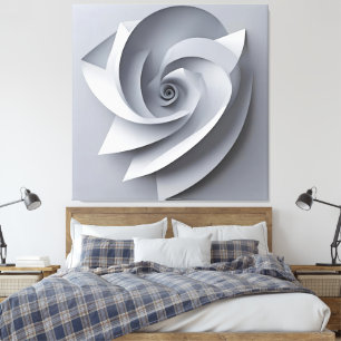 Lienzo Minimalista Moderno Rosa Blanca Abstracta Geométri