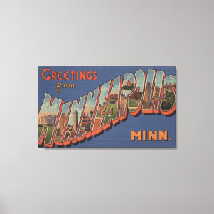 Lienzo Minneapolis, Minnesota - escenas grandes de la