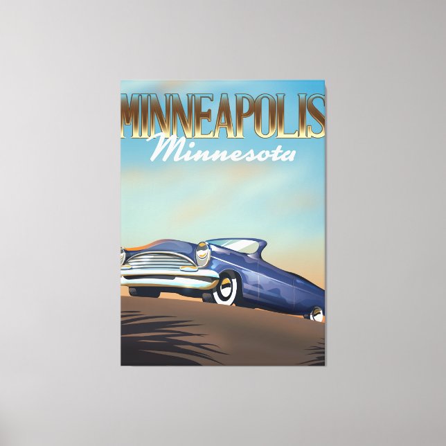 Lienzo Minneapolis, poster de viajes de época de Minnesot (Anverso)