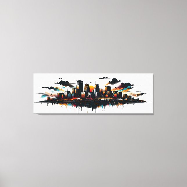 Lienzo Minneapolis Skyline Canvas Art (Anverso)