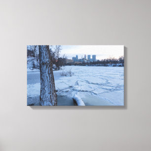 Lienzo minneapolis skyline y hely mississippi river