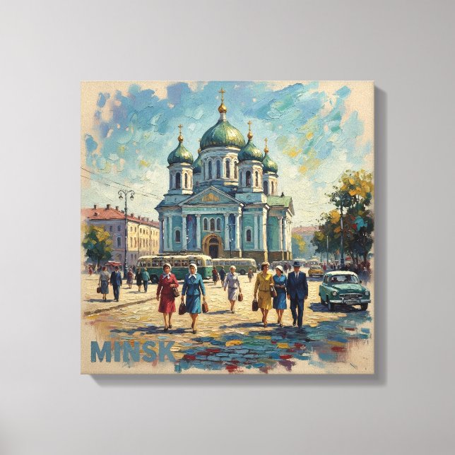 Lienzo Minsk Belarus Orthodox Cathedral Urban Canvas (Anverso)