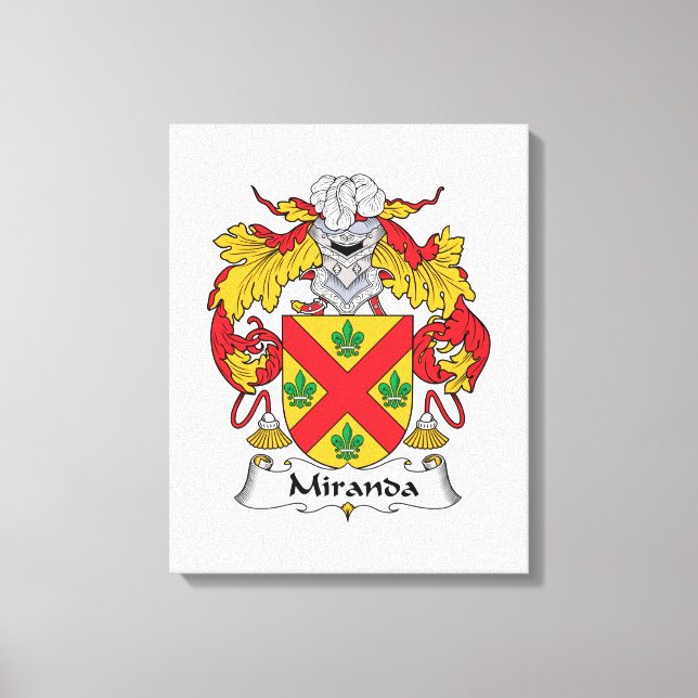 Lienzo Miranda Family Crest (Anverso)