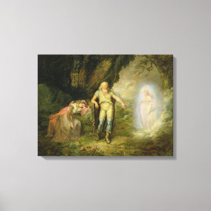 Lienzo Miranda, Prospero y Ariel, "de la tempestad" cerca