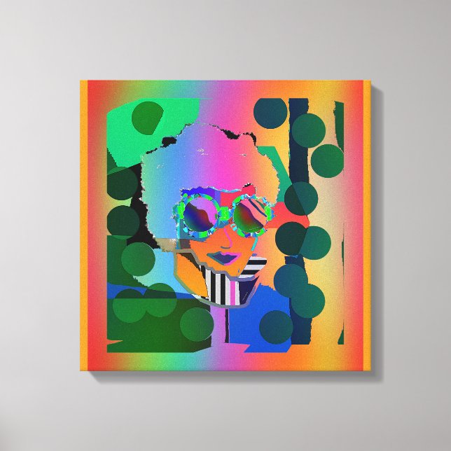 Lienzo Mirando a través de lentes reflejadas (Anverso)