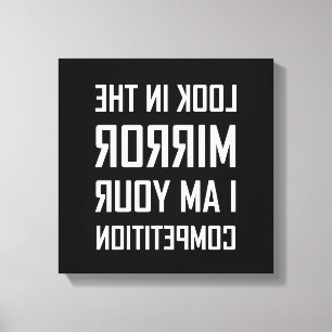 Lienzo Mirar reflejando su competencia divertida invertid