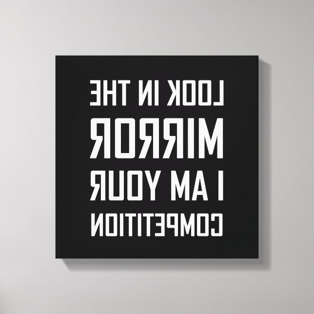 Lienzo Mirar reflejando su competencia divertida invertid (Anverso)