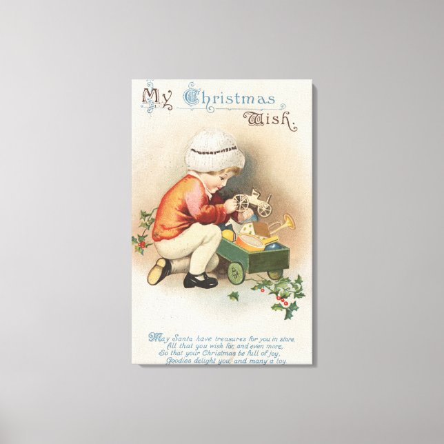 Lienzo Mis Navidades desean juguetes de observación infan (Anverso)