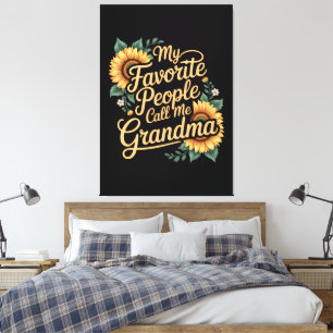 Lienzo Mis personas favoritas me llaman abuela día de la