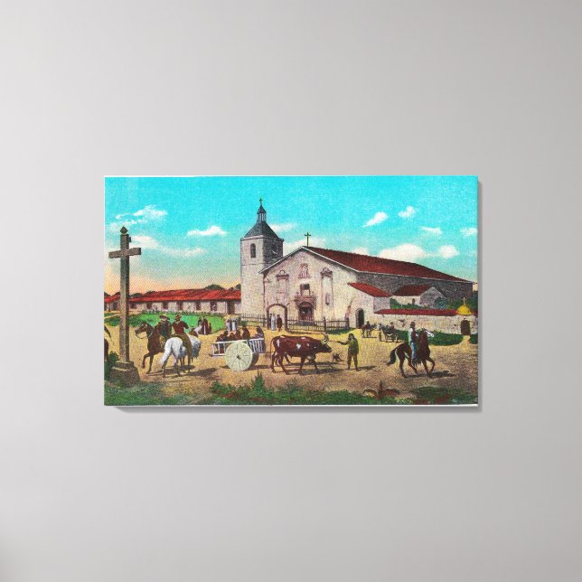 Lienzo Misión Santa Clara de Asis Santa Clara, CA (Anverso)