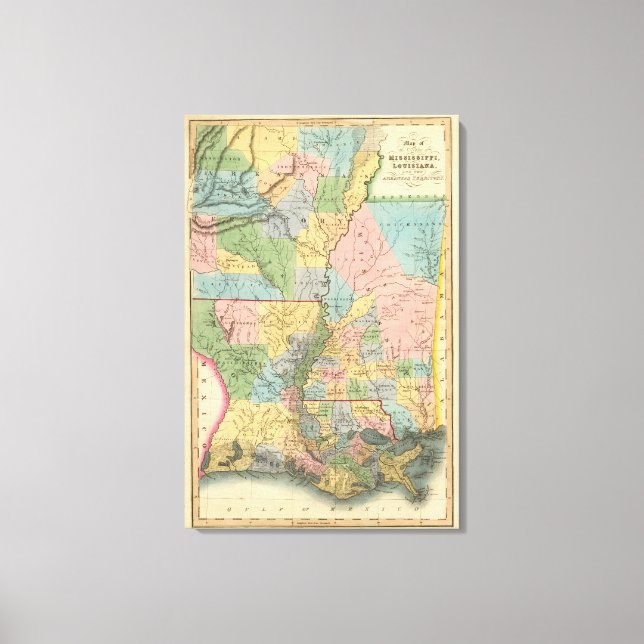 Lienzo Misisipi, Luisiana, Arkansas (Anverso)