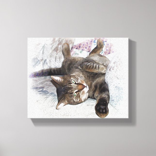 Lienzo Mister Cat on Couch (Anverso)