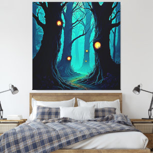 Lienzo Misterio sobre el bosque de la fantasía oscura