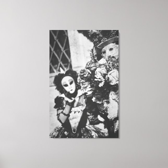 Lienzo Misteriosas máscaras de carnaval en Venecia, Itali (Anverso)