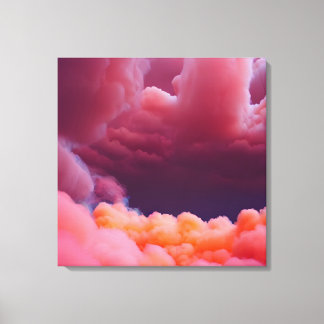 Lienzo Misteriosas nubes rosas y naranjas