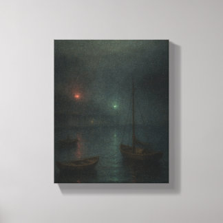 Lienzo Misty Harbour Crepúsculo - Marítimo Impresionante