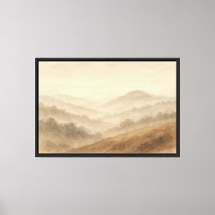 Lienzo Misty Hillside at Dawn Watercolor