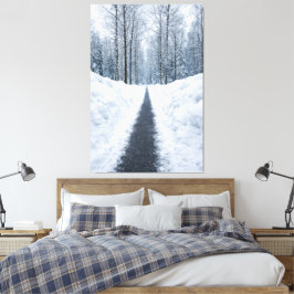 Lienzo Misty Winter Forest Path Canvas