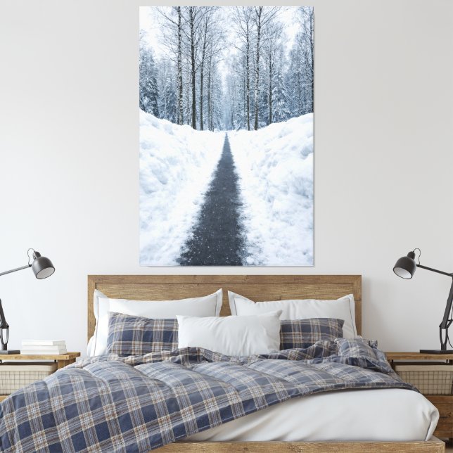 Lienzo Misty Winter Forest Path Canvas (Insitu(Dormitorio))
