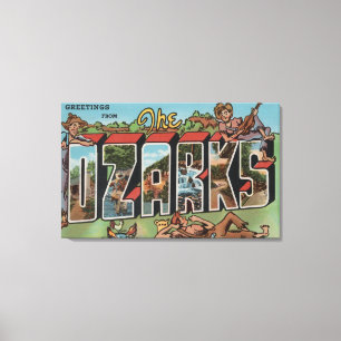 Lienzo Misuri - Los Ozarks - Escenas de letras grandes