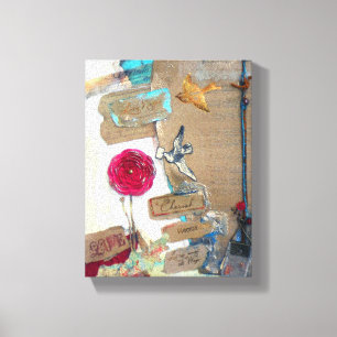 Lienzo Mixed Media Love Notes Art