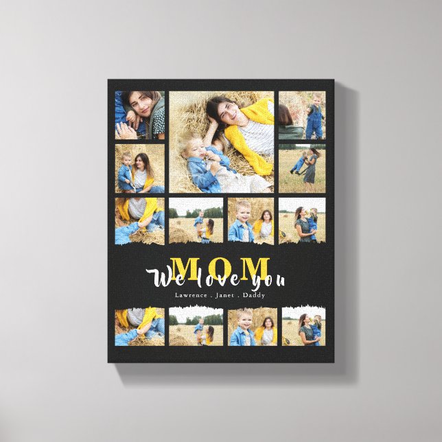 Lienzo Moda Abuela negra Día de la Madre de collage de fo (Anverso)