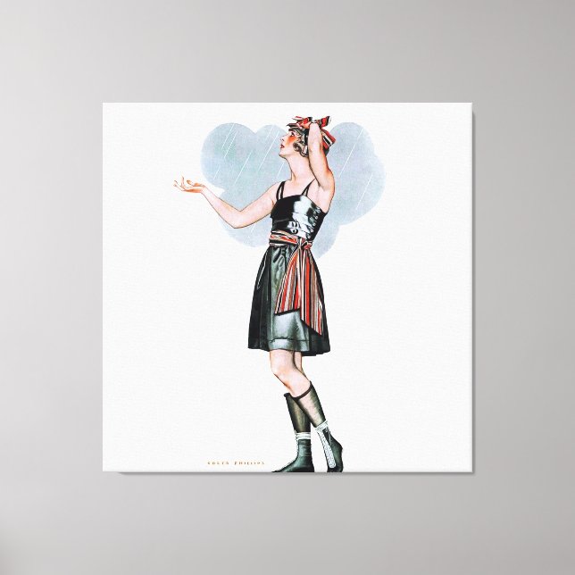 Lienzo Moda Belleza en la Lluvia por C Coles Phillips (Anverso)