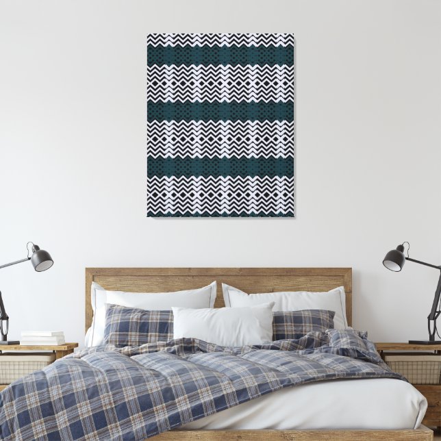 Lienzo Moda de monograma rústico Groovy (Insitu(Dormitorio))