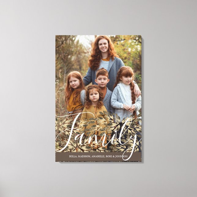 Lienzo Moda Faux Golden Purpurina Foliage Full Photo (Anverso)