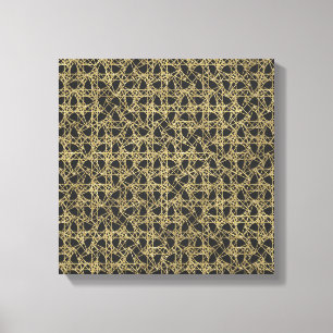 Lienzo Moda Glam Moderna Gris/Rasguño Dorado Oscuro
