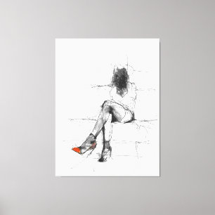 Lienzo Moda misteriosa - Mujer abstracta en tacones