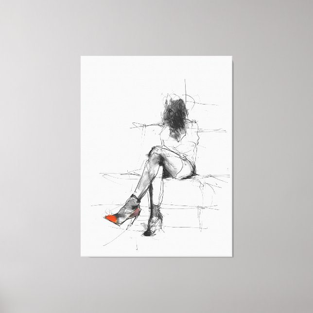 Lienzo Moda misteriosa - Mujer abstracta en tacones (Anverso)