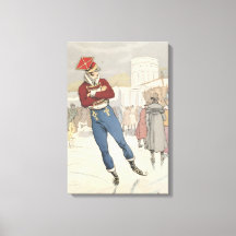 Moda parisina de patinaje sobre hielo vintage 1898