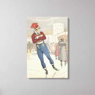 Lienzo Moda parisina de patinaje sobre hielo vintage 1898
