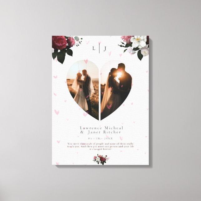 Lienzo Moda Personalizado De Fotografías De Corazón Blanc (Anverso)