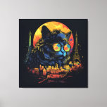 Lienzo Moda Retro Pop Art Línea Parisino<br><div class="desc">La elegancia del gatito caprichoso se une al romance de la ciudad de las luces,  en un esplendor vibrante y juguetón.</div>