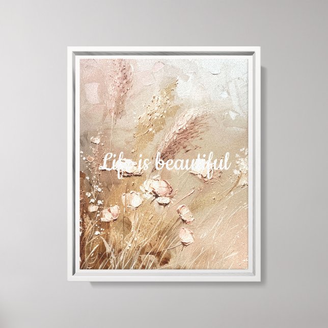 Lienzo Moda Rubor Beige Boho Floral (Anverso)