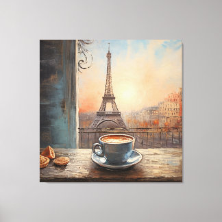 Lienzo Moda Torre Eiffel Café Café Chalkboard París