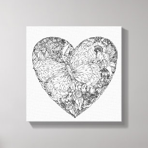 Lienzo Modelo 6 del corazón de la mariposa