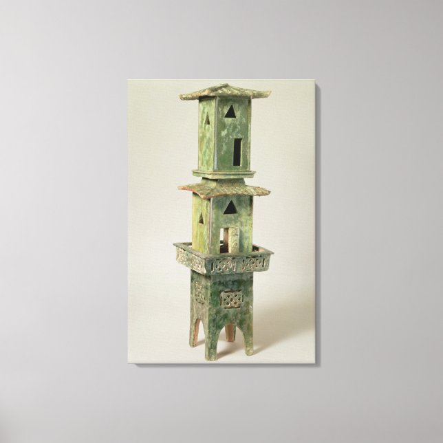 Lienzo Modelo acristalado verde de una torre (Anverso)