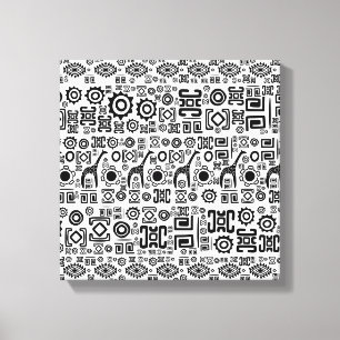 Lienzo Modelo africano étnico #2 blanco y negro