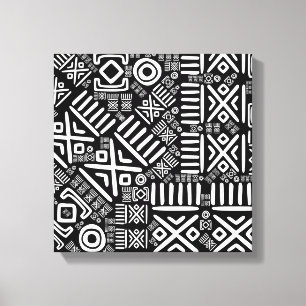 Lienzo Modelo africano étnico #6 blanco y negro