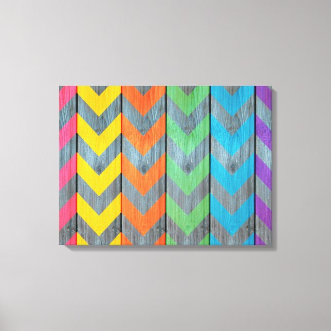 Lienzo Modelo de Chevron en la textura de madera de (Anverso)